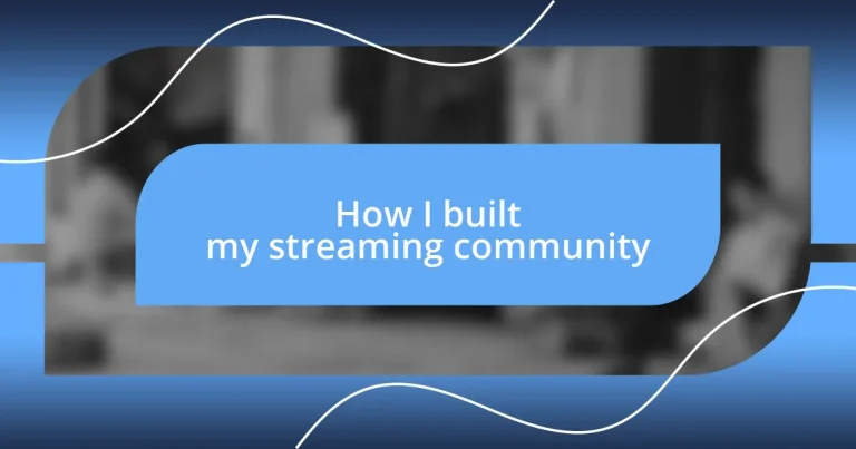 How I built my streaming community